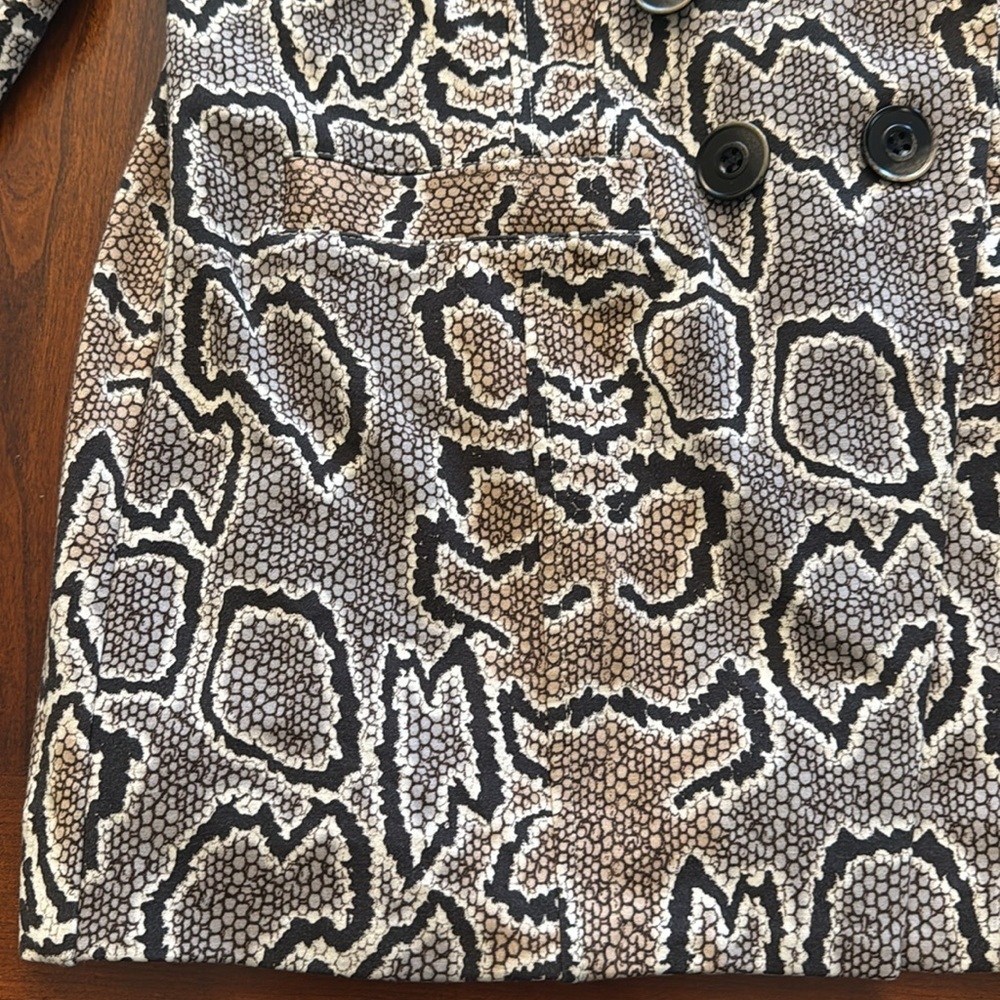 Cabi Python Snakeskin Ponte Knit Double-Breasted … - image 6